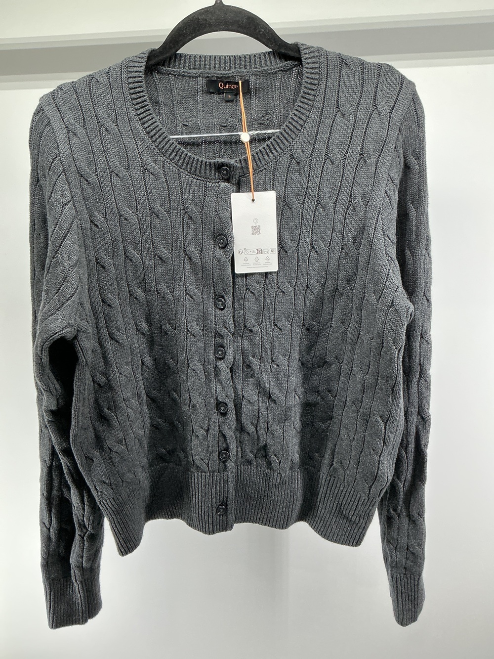 100% Organic Cotton Cable Crew Cardigan